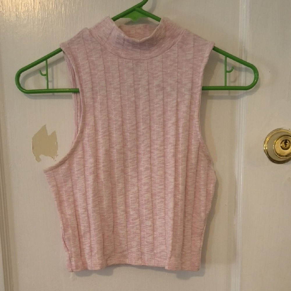 Forever 21 | Pink Sleeveless Ribbed Crop Top